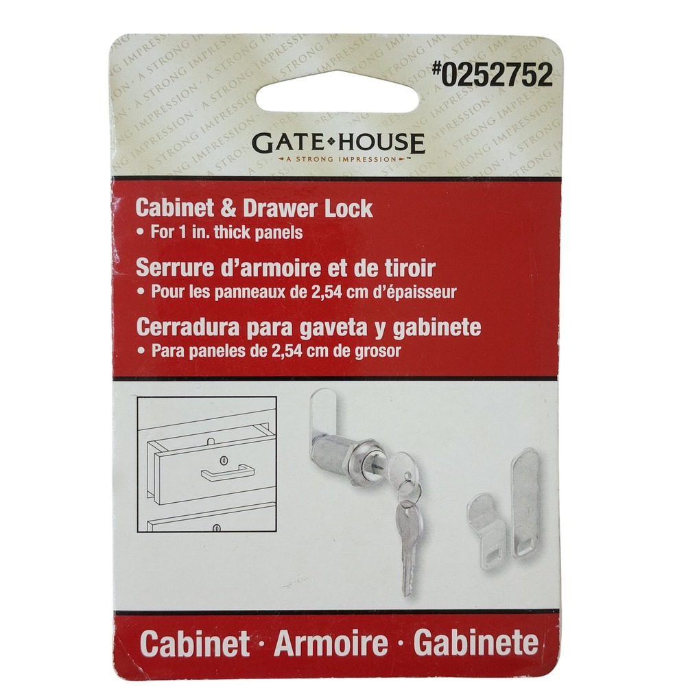 Gatehouse Cabinet and Drawer Lock Chrome Finish for 1 in Panels U9950-L 0252752